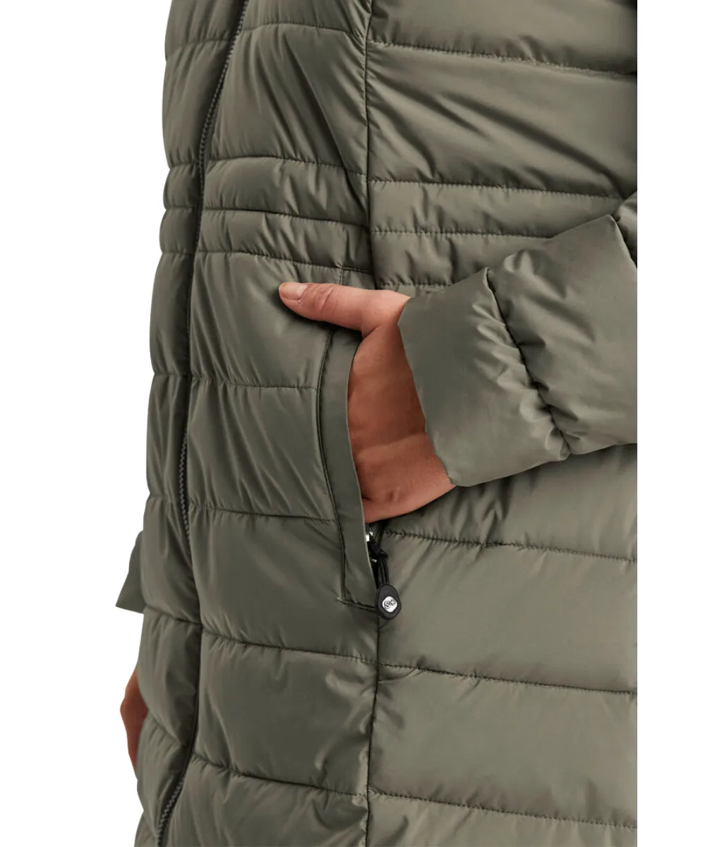 Stoy Abbess Womens Long Puffer Winter Coat Light Olive size 26-28