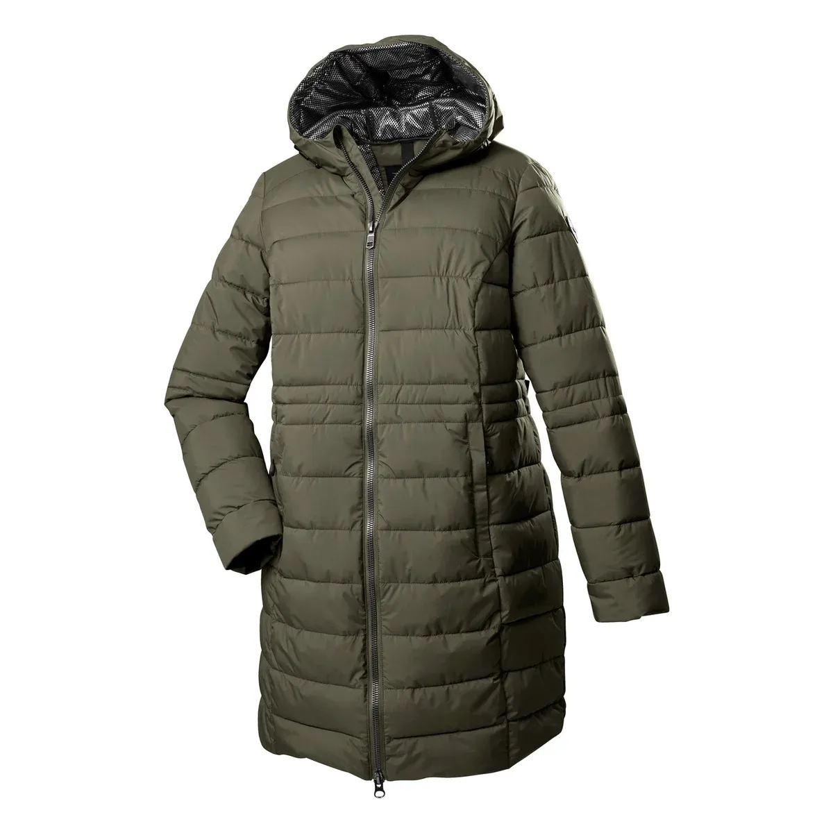 Stoy Abbess Womens Long Puffer Winter Coat Light Olive size 26-28