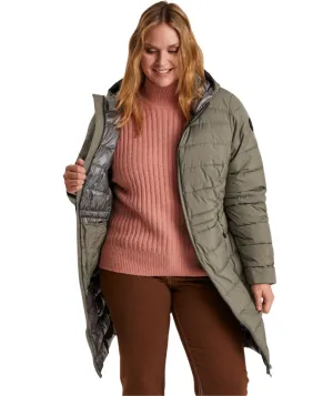Stoy Abbess Womens Long Puffer Winter Coat Light Olive size 26-28
