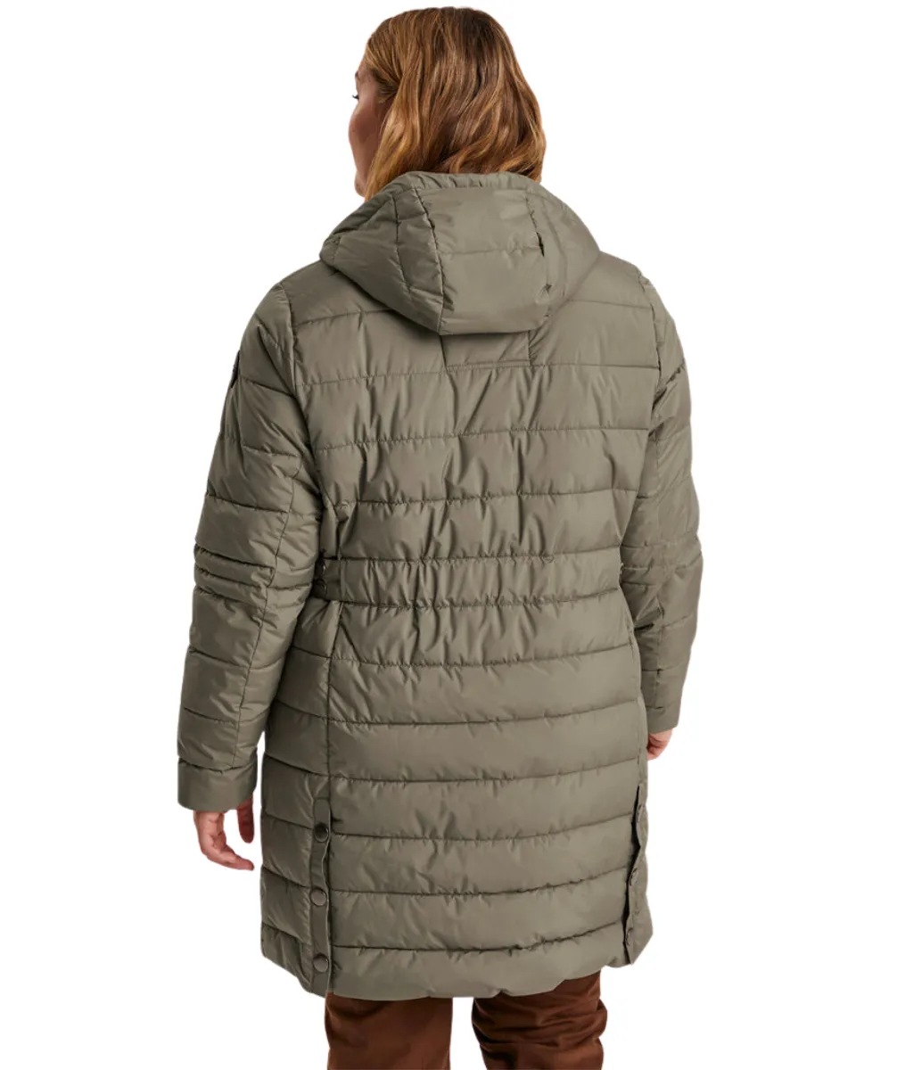 Stoy Abbess Womens Long Puffer Winter Coat Light Olive size 26-28