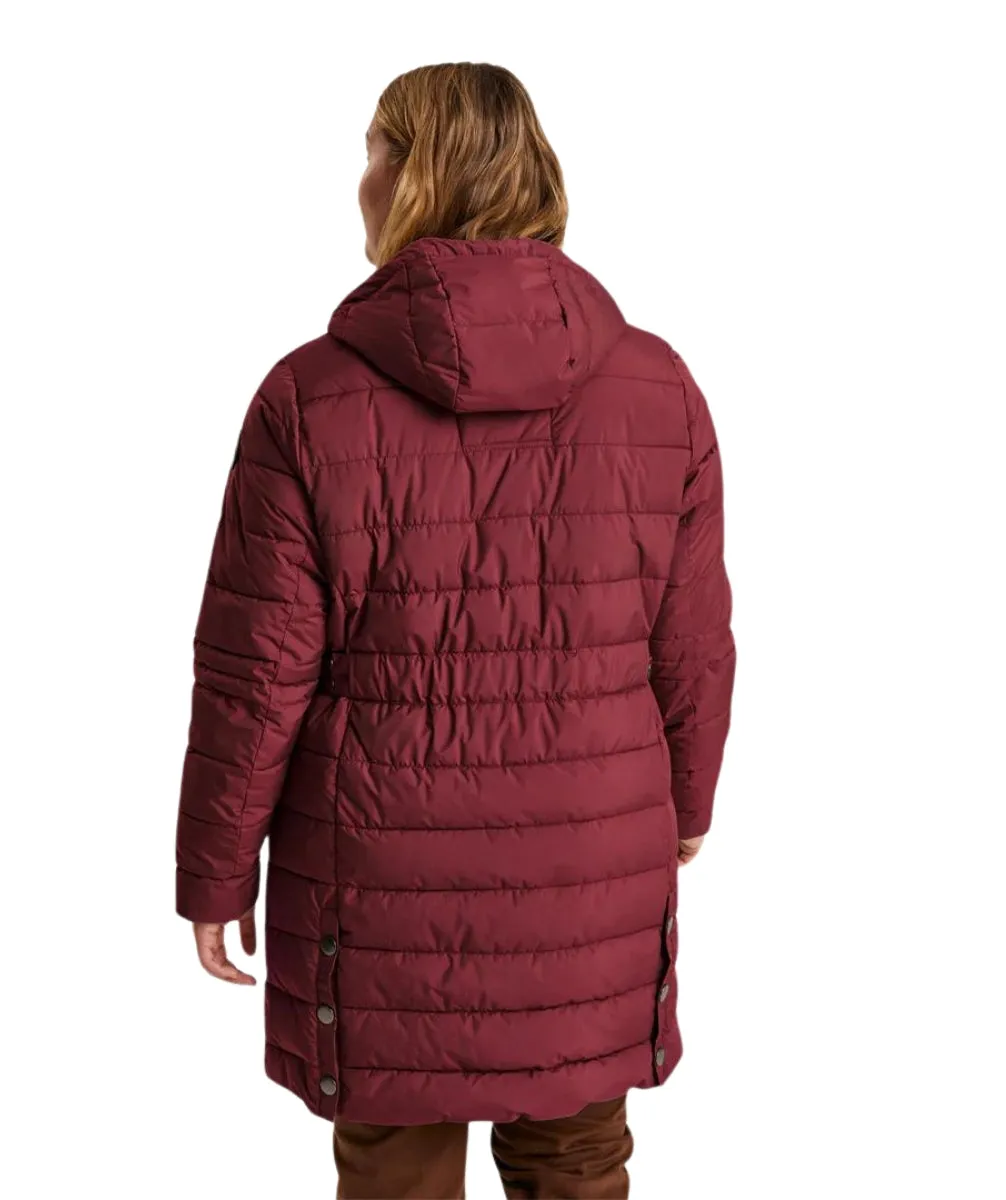 STOY Abbess Women’s Long Winter Puffer Coat Burgundy sizes 20-26