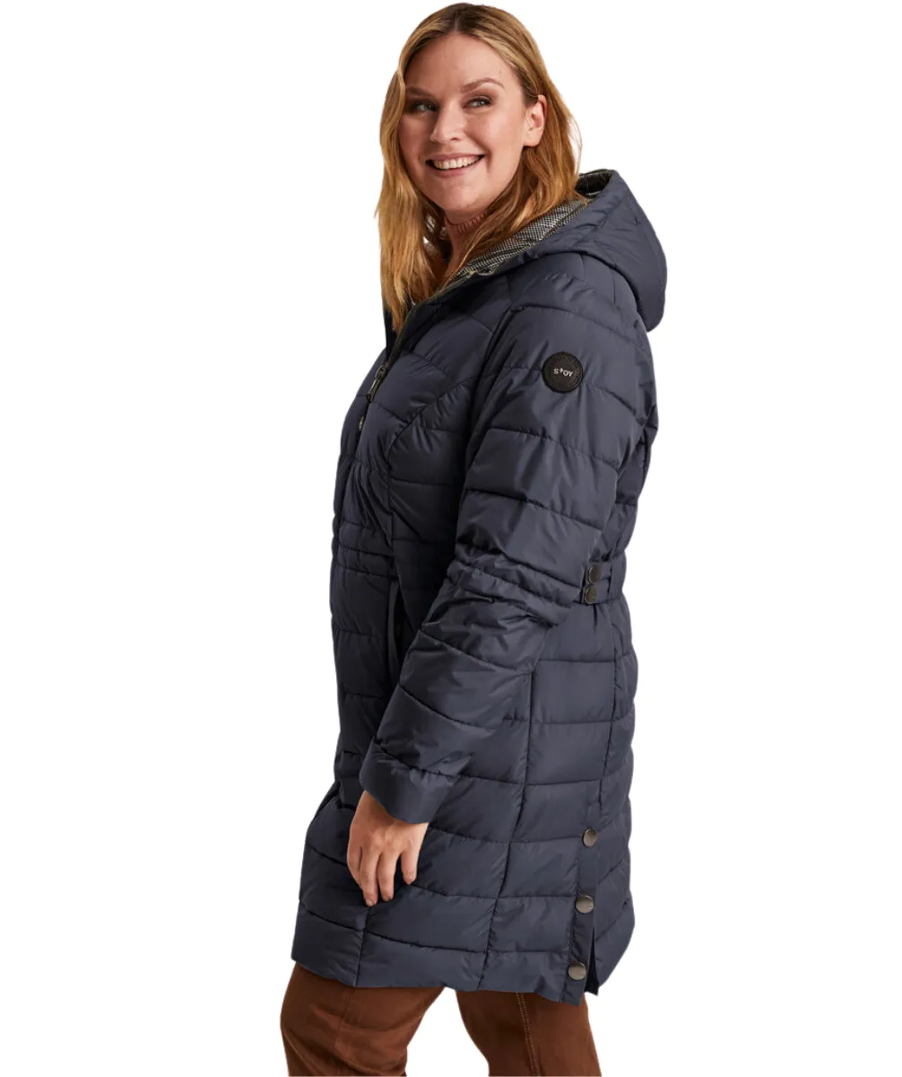 Stoy Abbess Women's Plus Size Long Puffer Winter Coat Navy sizes 20-26