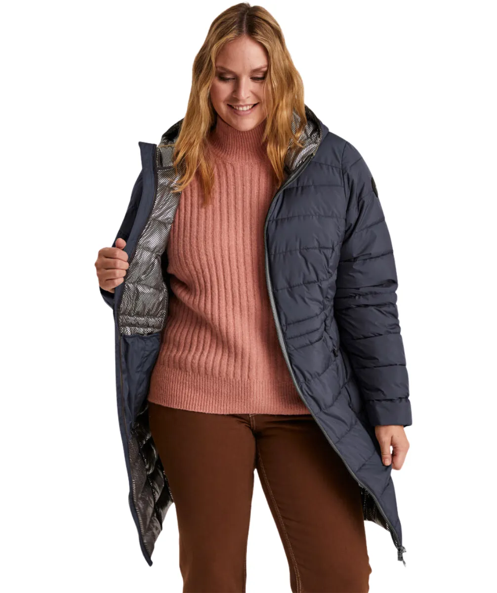 Stoy Abbess Women's Plus Size Long Puffer Winter Coat Navy sizes 20-26