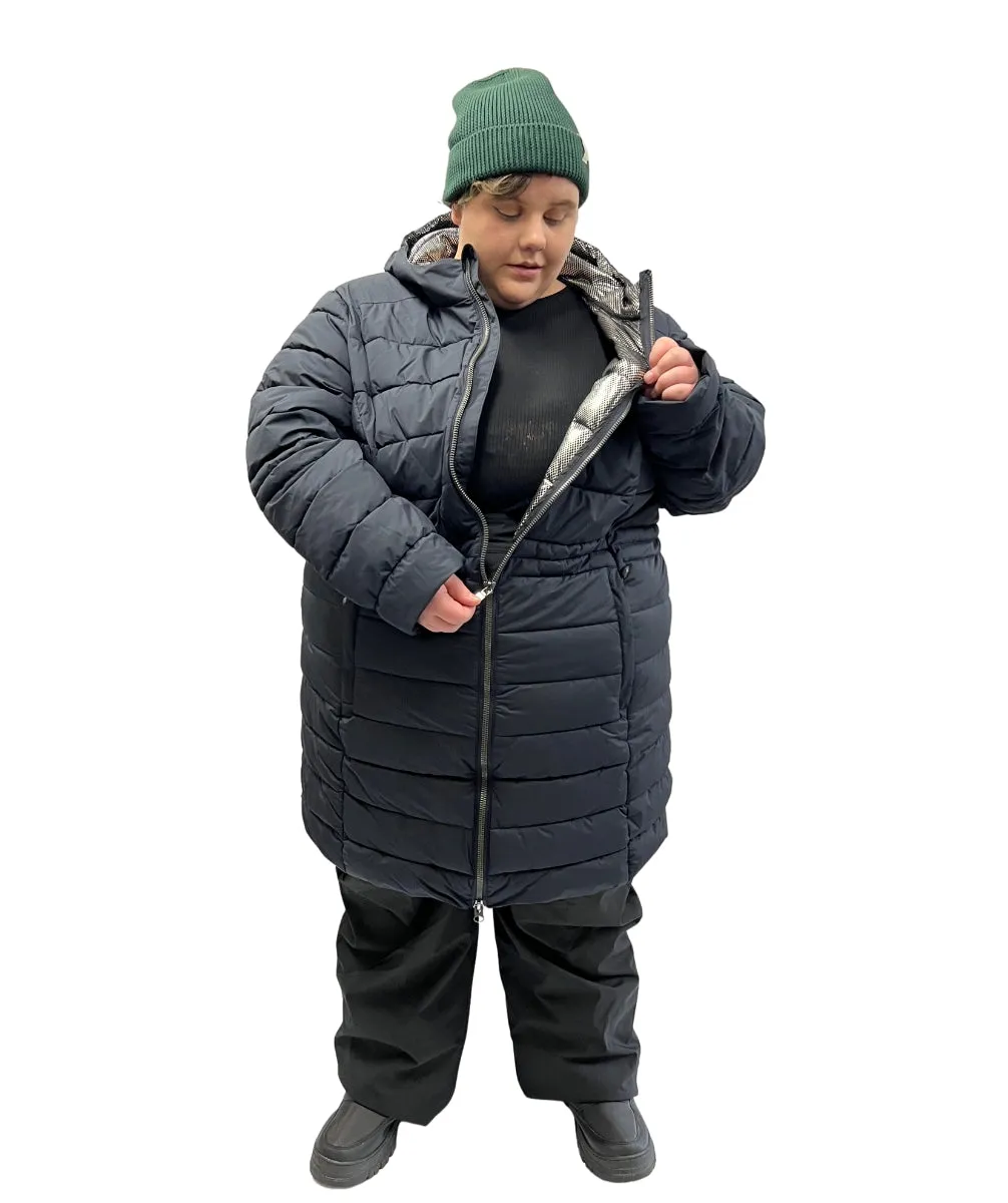 Stoy Abbess Women's Plus Size Long Puffer Winter Coat Navy sizes 20-26