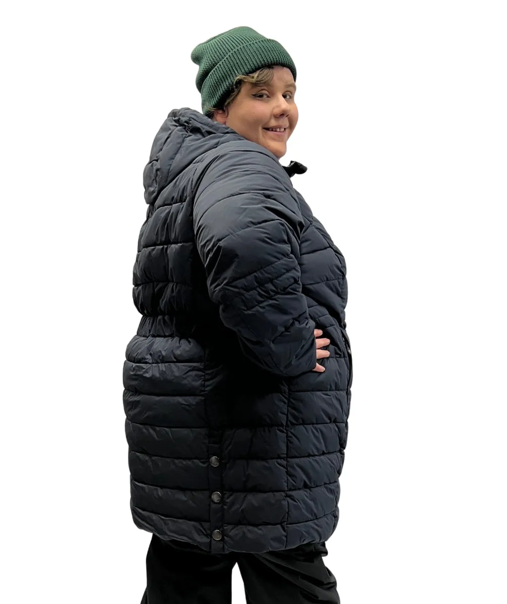 Stoy Abbess Women's Plus Size Long Puffer Winter Coat Navy sizes 20-26