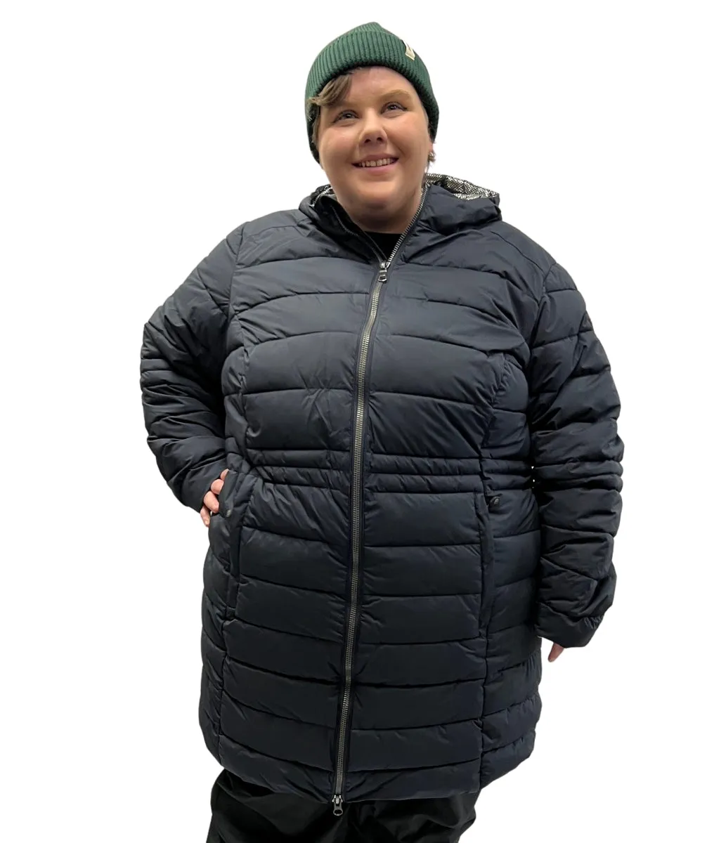 Stoy Abbess Women's Plus Size Long Puffer Winter Coat Navy sizes 20-26