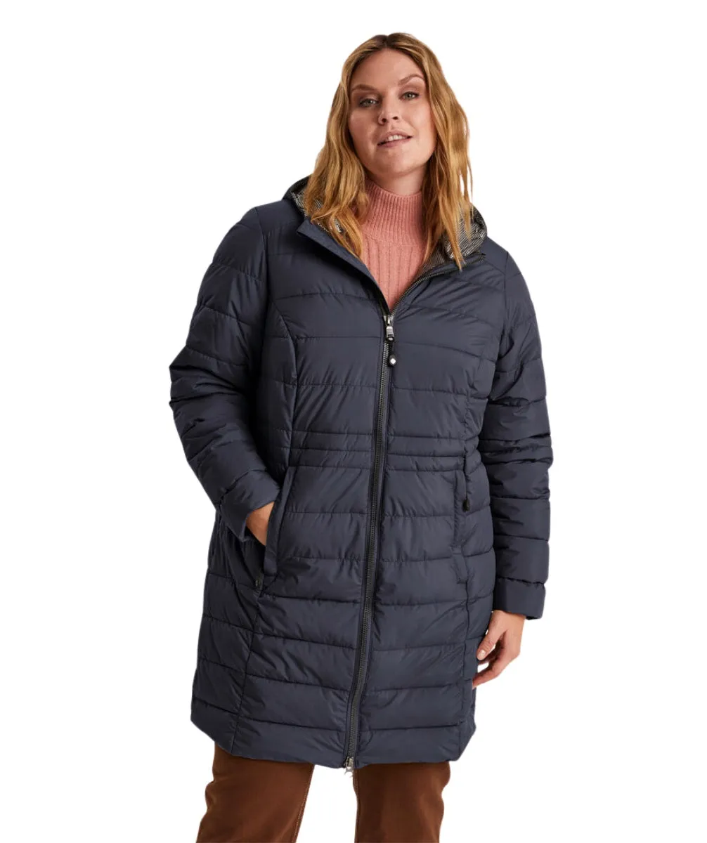 Stoy Abbess Women's Plus Size Long Puffer Winter Coat Navy sizes 20-26