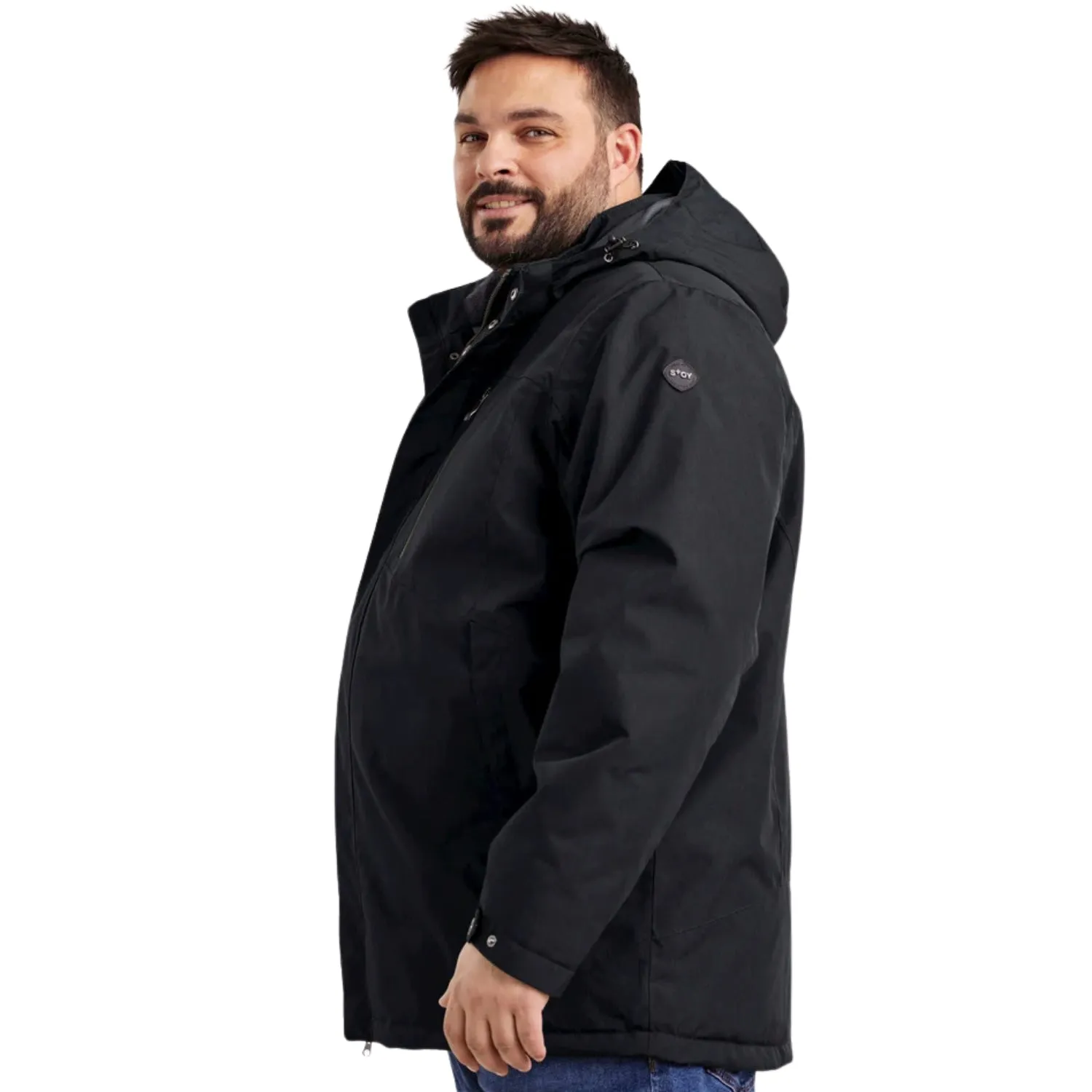 Stoy Alec Mens Plus Size Jacket Black Blue Sizes 3XL-6XL