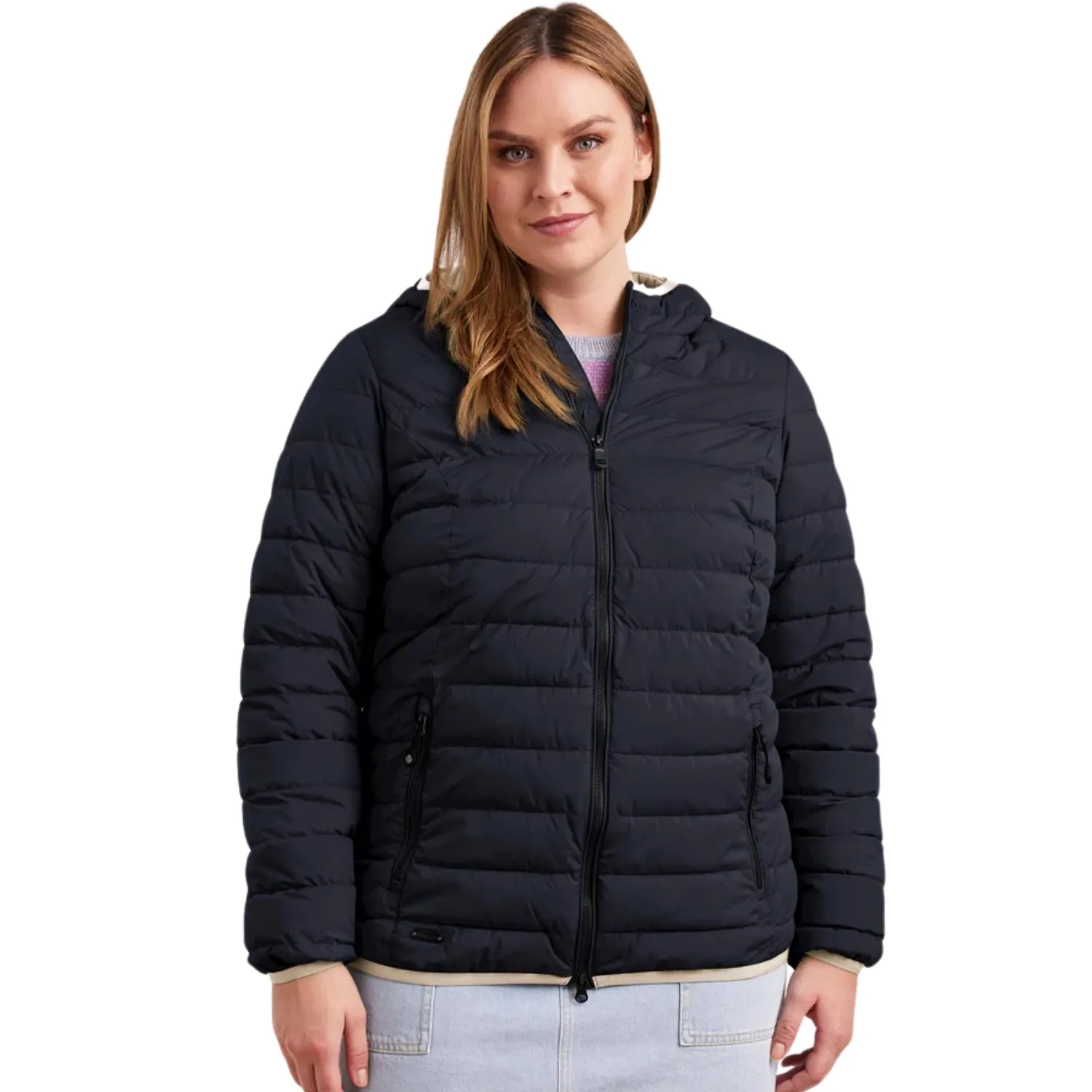 STOY Elke Women’s Plus Size Puffer Jacket Dark Navy Size 28