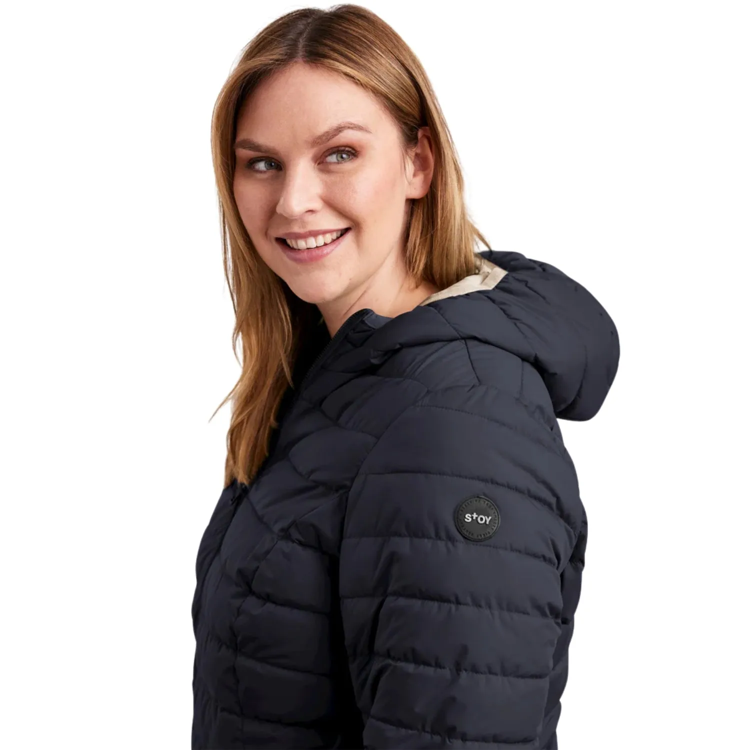 STOY Elke Women’s Plus Size Puffer Jacket Dark Navy Size 28