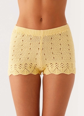 Oakley Low Rise Mini Shorts - Yellow Chilly Comfort Low Rise Fit