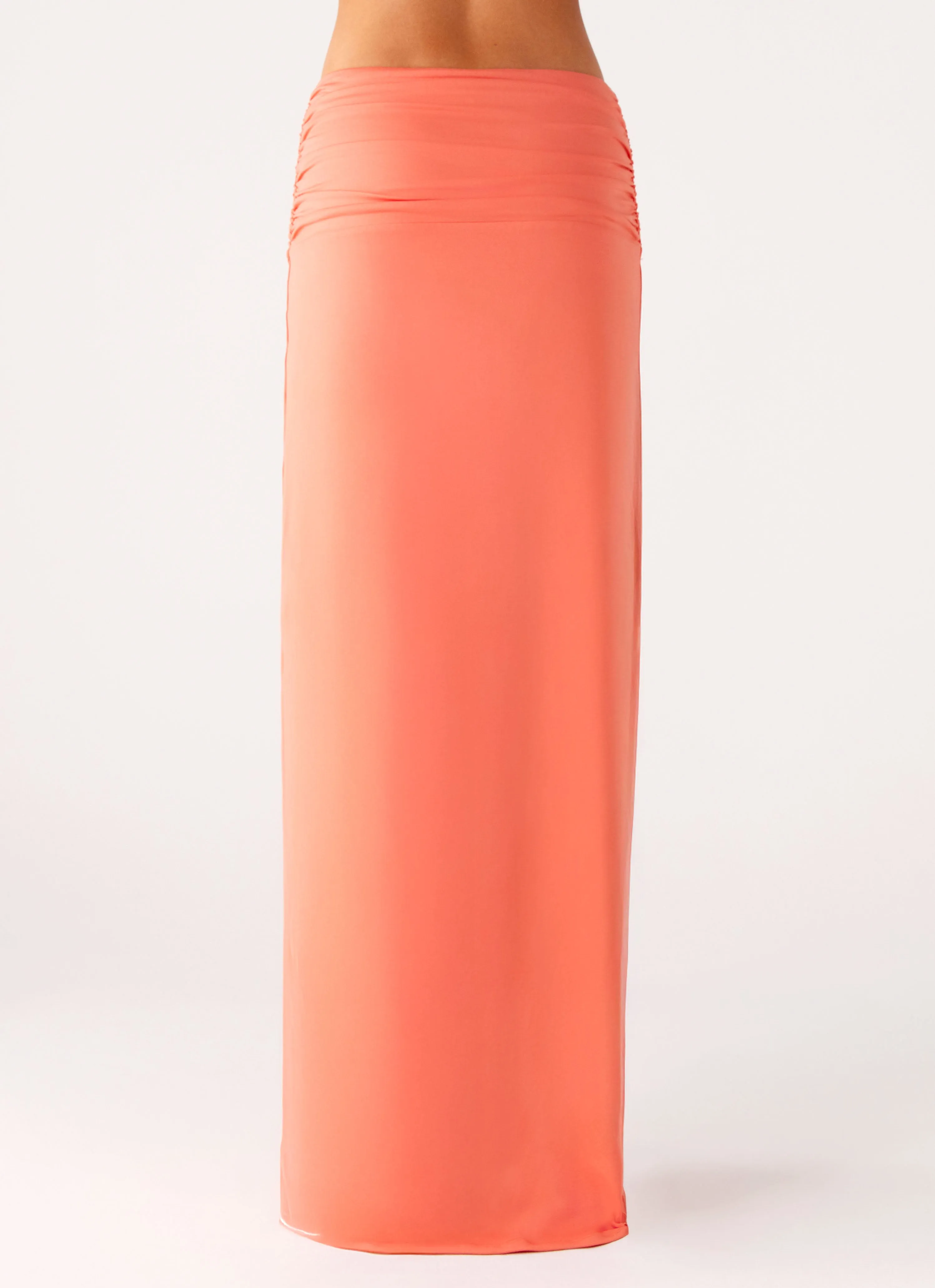 Elisabetta Maxi Skirt - Coral Art Gallery Visit Contrast Panel