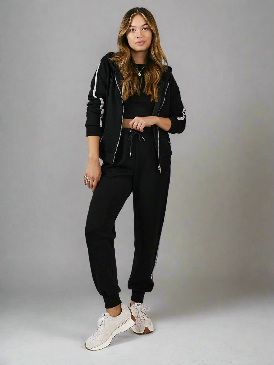 Performance Design Remi Black Stripe Zipped Hoodie