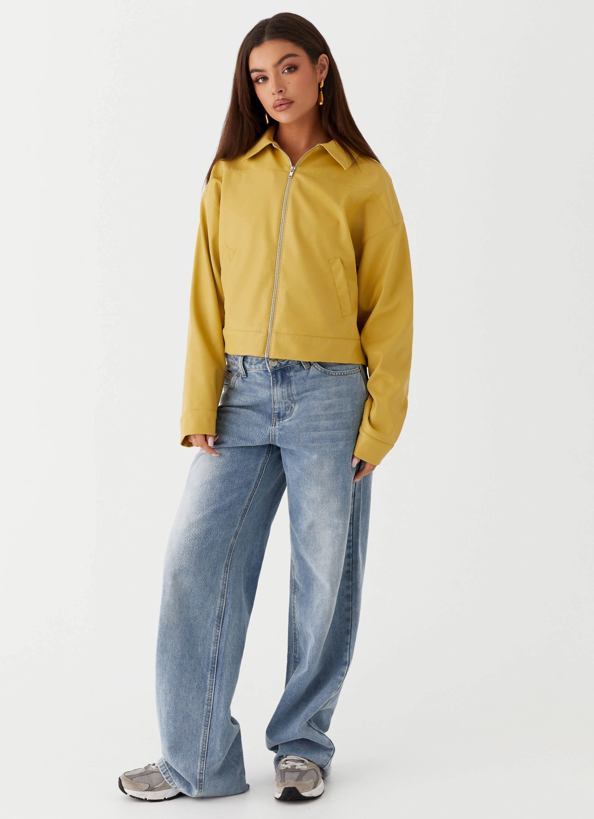 Elara Oversized Jacket - Yellow Compression Fit