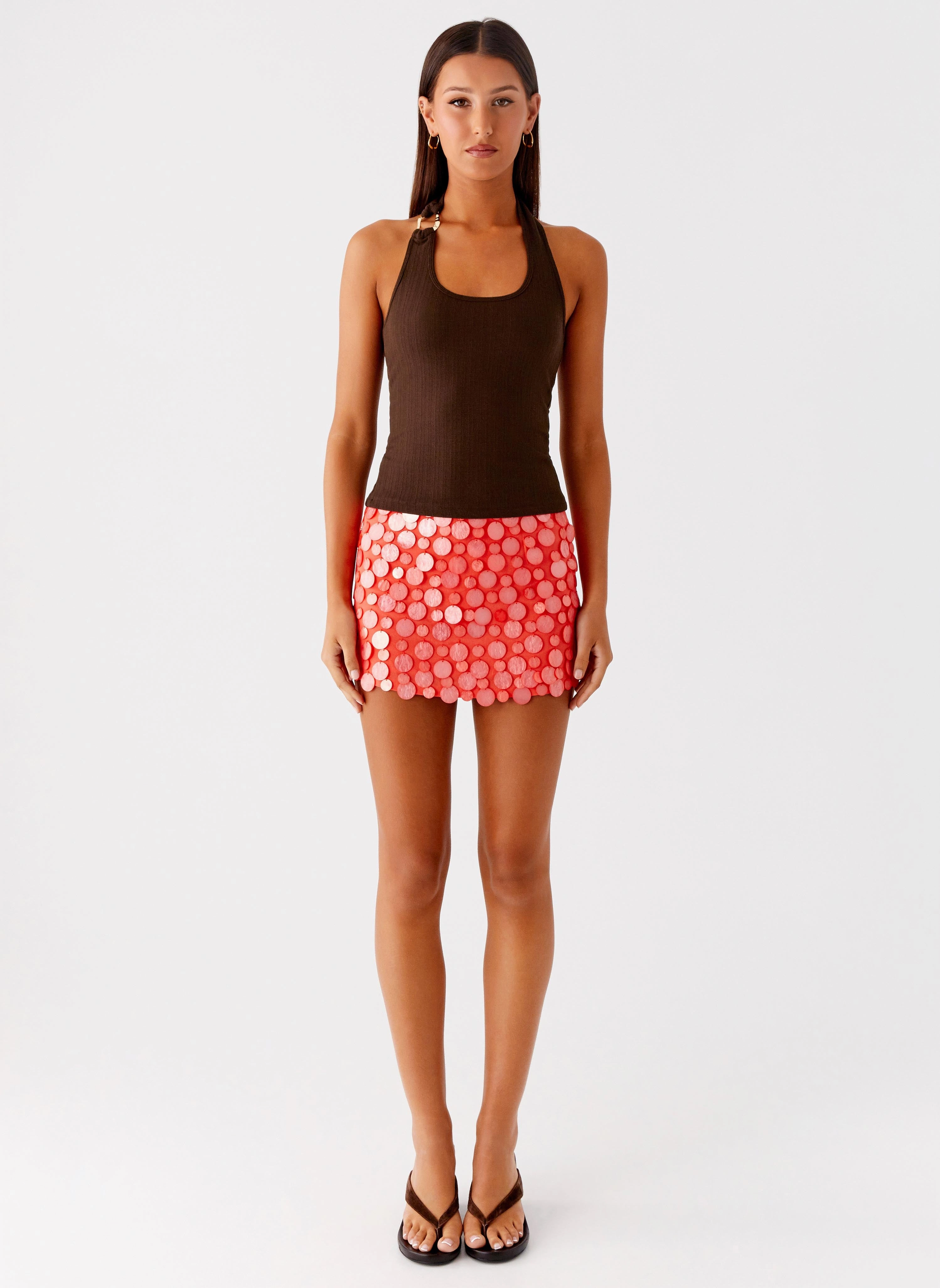 FlexibleMobilityDesign Movie Star Mini Skirt - Mandarin Red