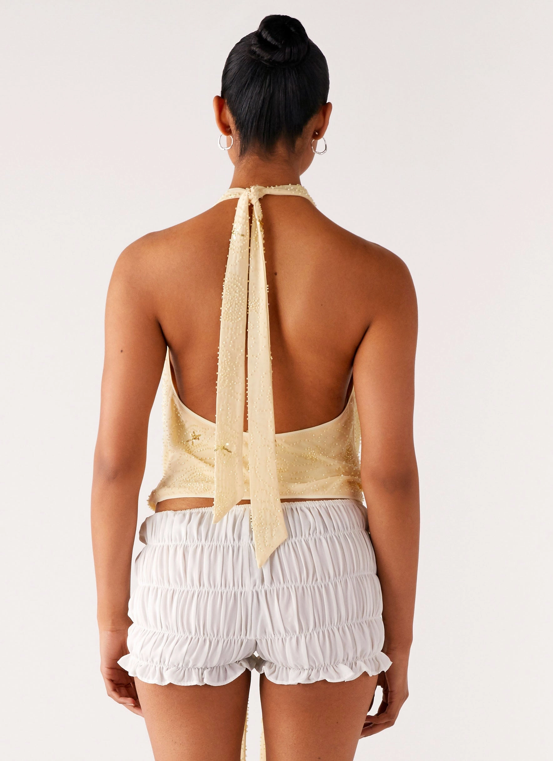 Neptune Halter Top - Yellow Lightweight Blouse ReflectiveTrims