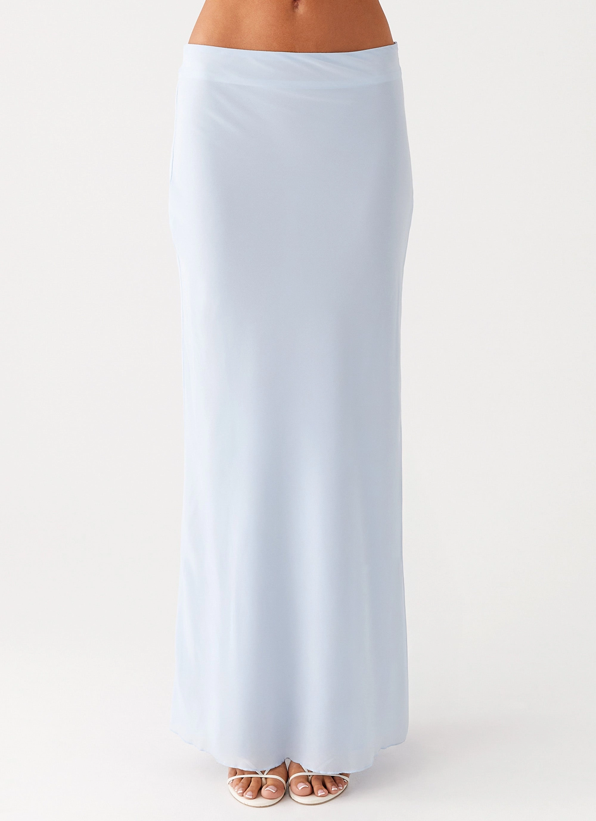 Durable Outer Shell Moisture Management Fabric Michaella Chiffon Maxi Skirt - Blue