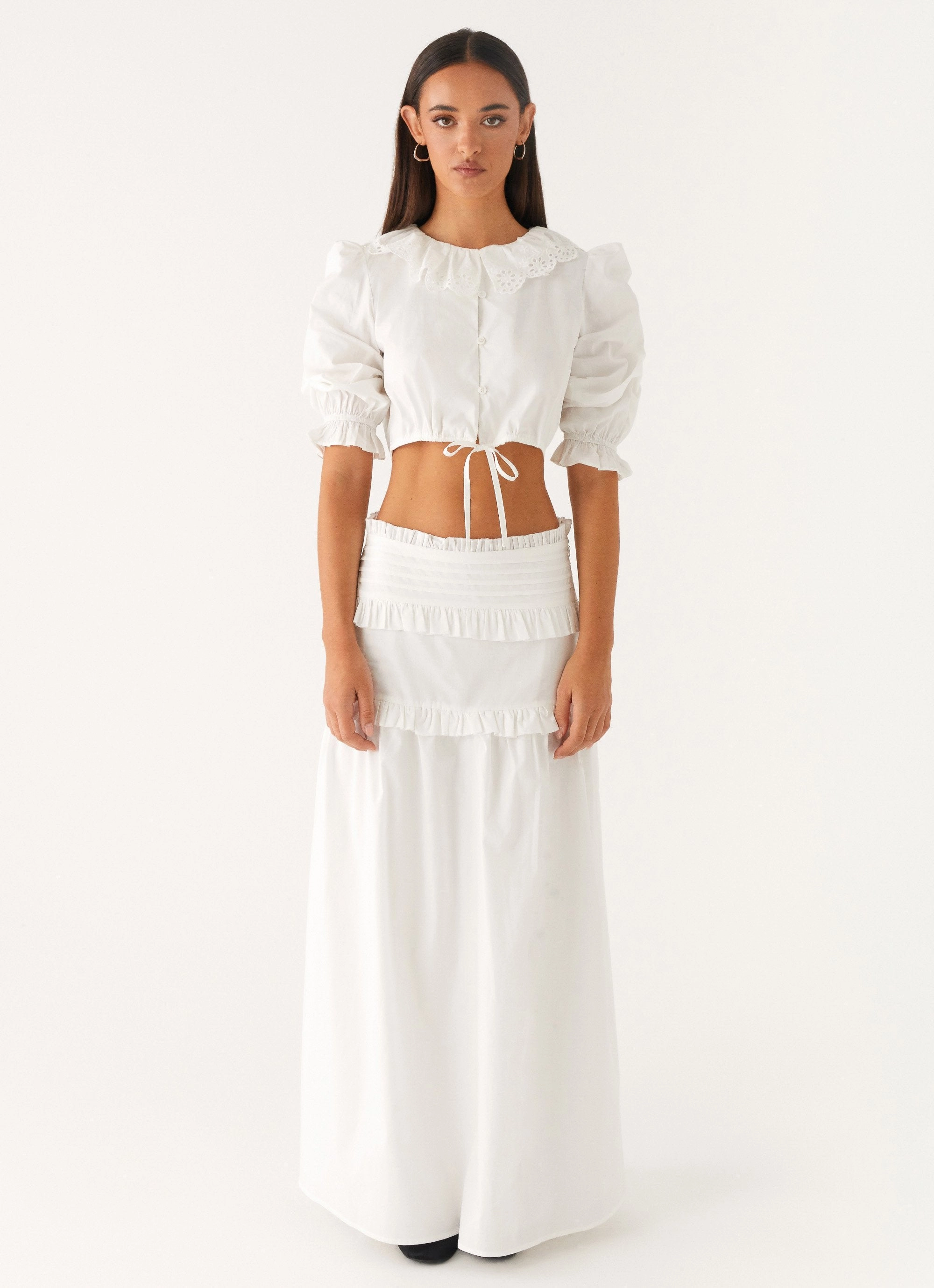 Fray Resistant Edges Melania Blouse - White