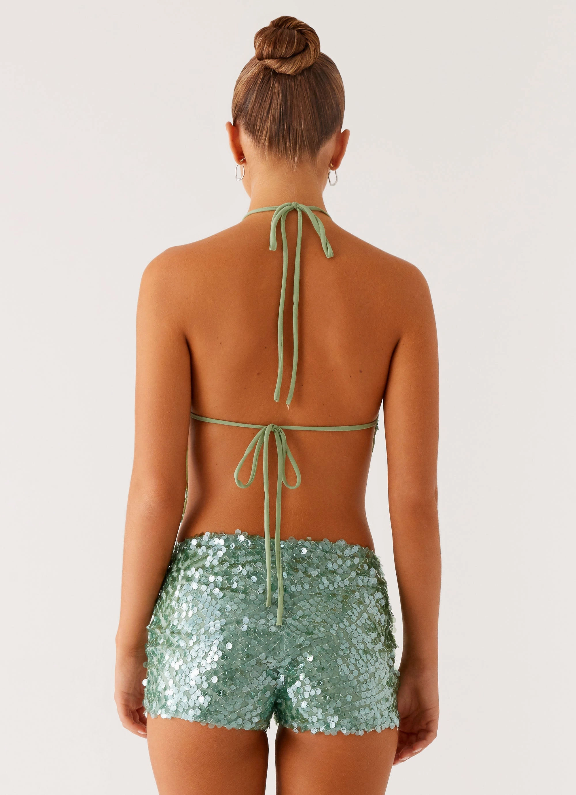 Jonti Halterneck Top - Mint MoistureWickingMaterial Laser Cut Edges