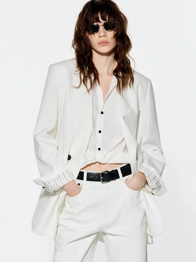Structured Collarless Blazer