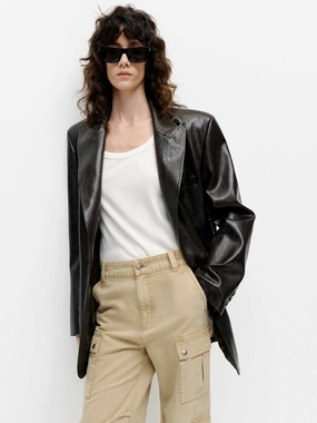 Structured Leather Blazer