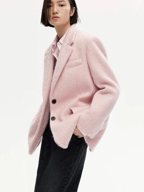 Structured Mohair Brushed Blazer