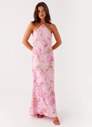 Pascal Maxi Dress - Pink Floral Print Road Trip Ready