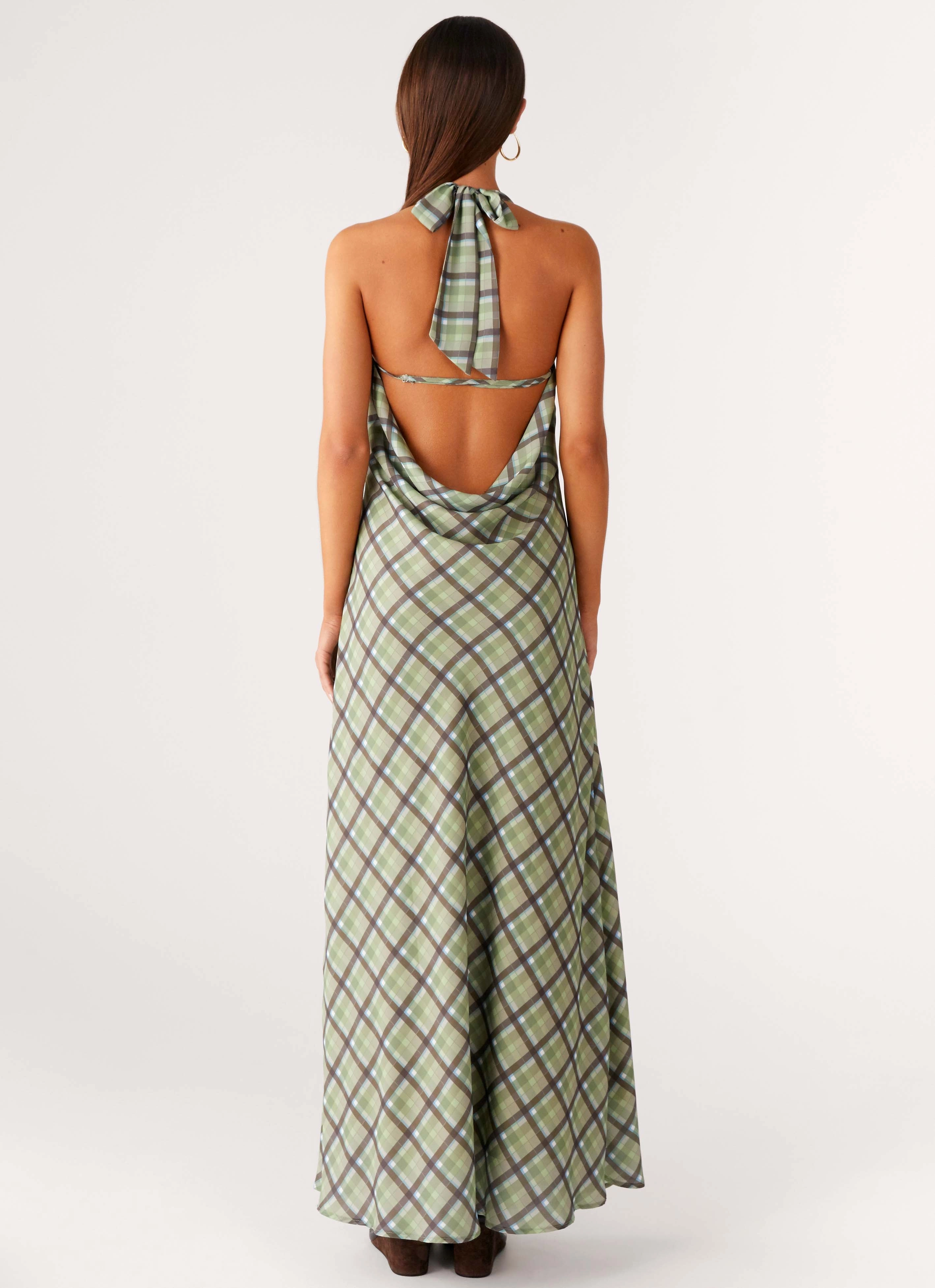 Smooth silhouette Coralie Maxi Dress - Cedar Check