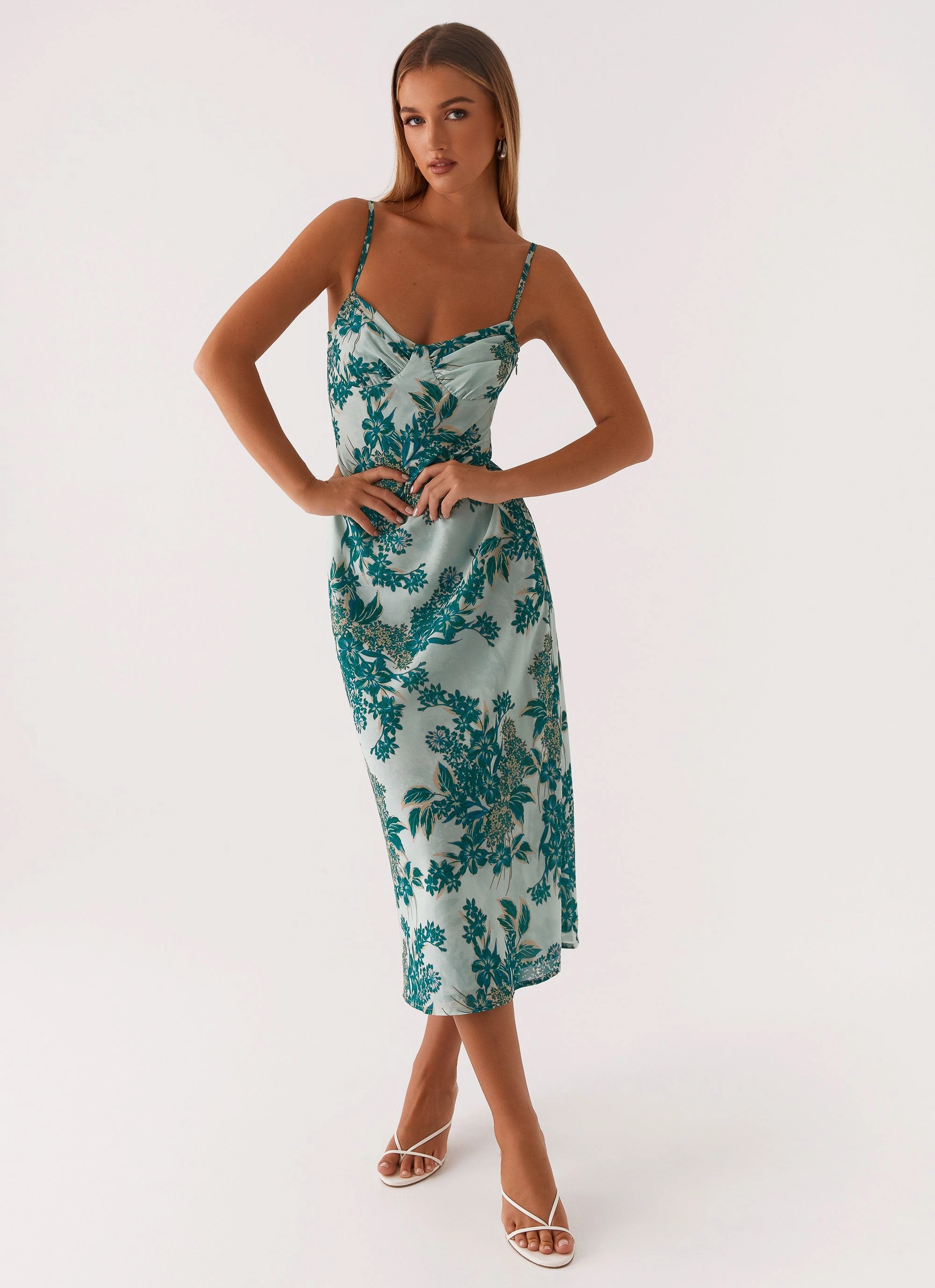 Love Song Midi Dress - Cloud Nine Floral Smooth Blend