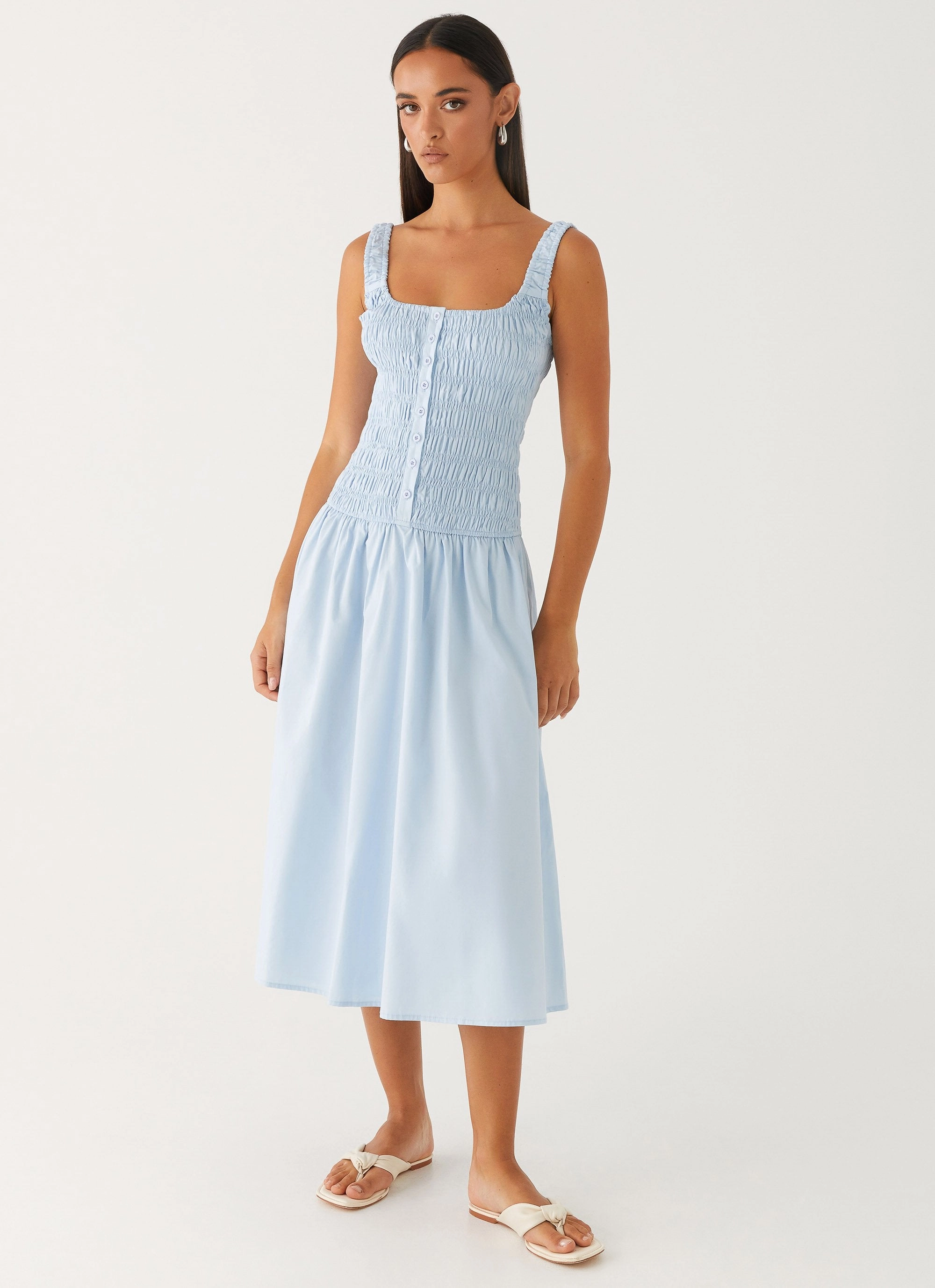 Wildflower Midi Dress - Blue Stylish Silhouette