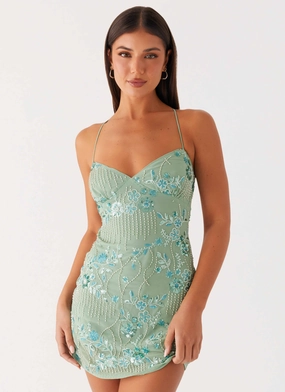 Stylish Ensemble Vietta Sequin Cami Mini Dress - Mint Vietta Sequin Cami Mini Dress - Mint petite size