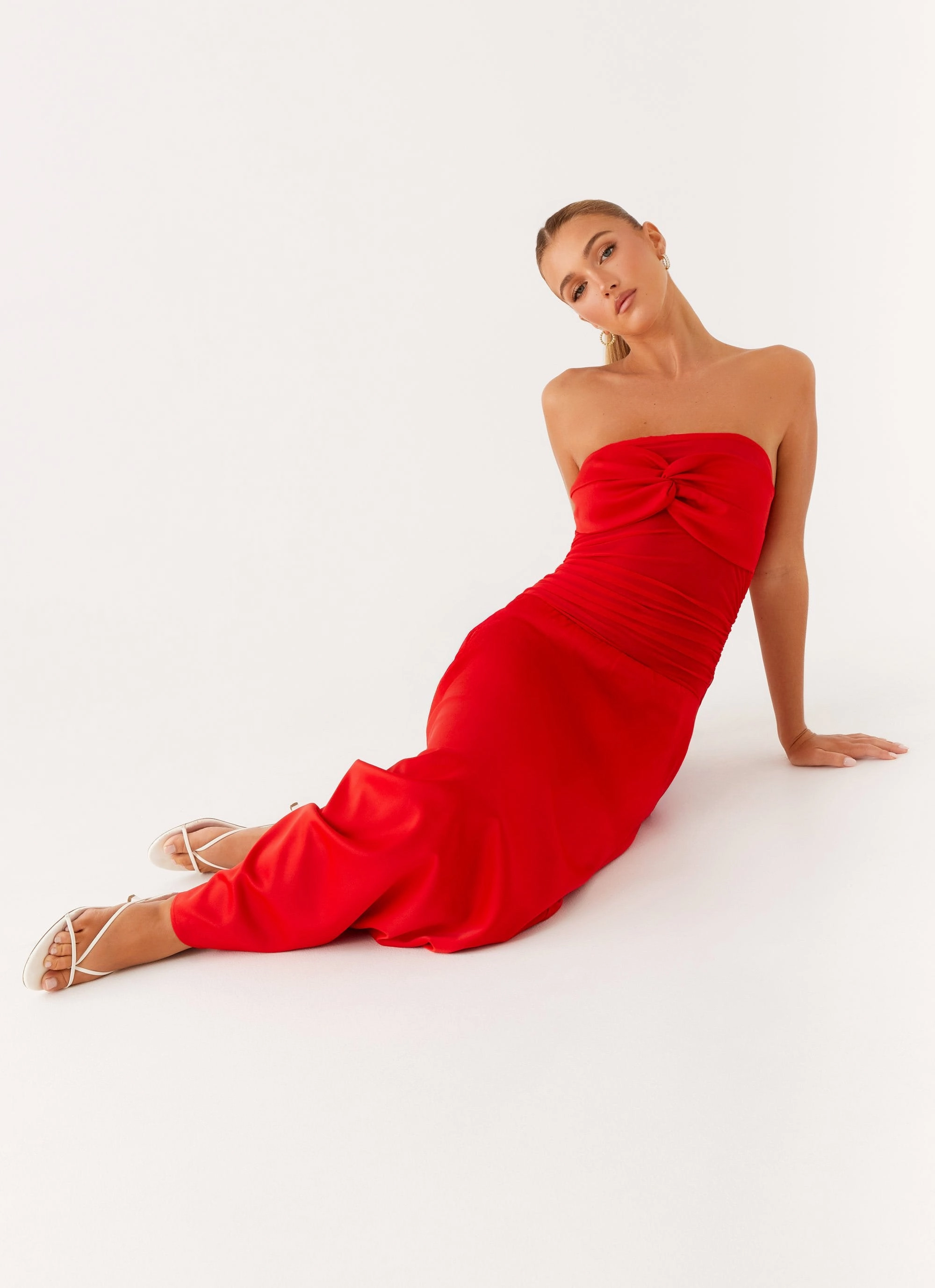 Rewind Maxi Dress - Tangerine Boat-Neck