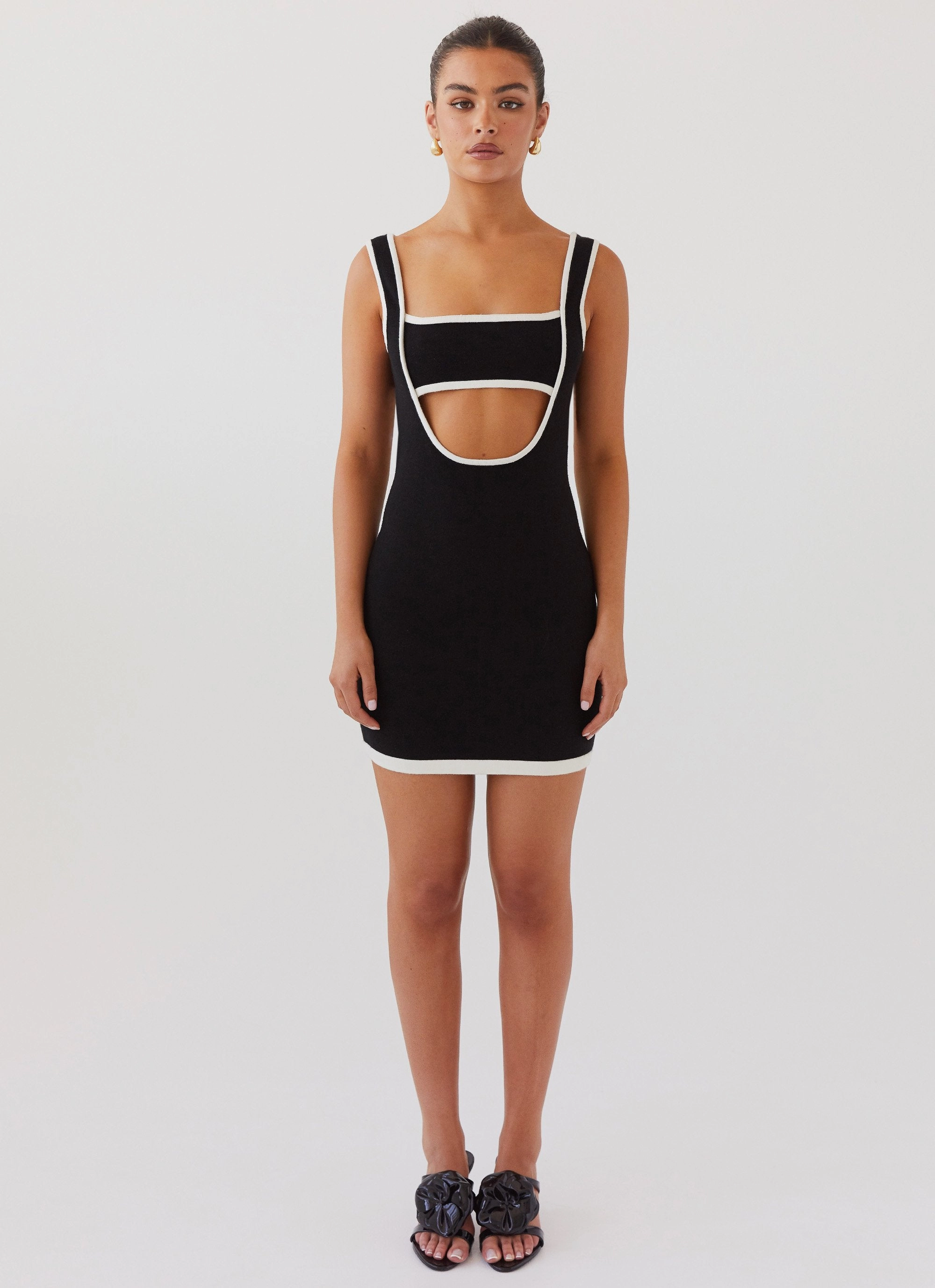 Spring Vibe Lost In Paris Knit Mini Dress - Black
