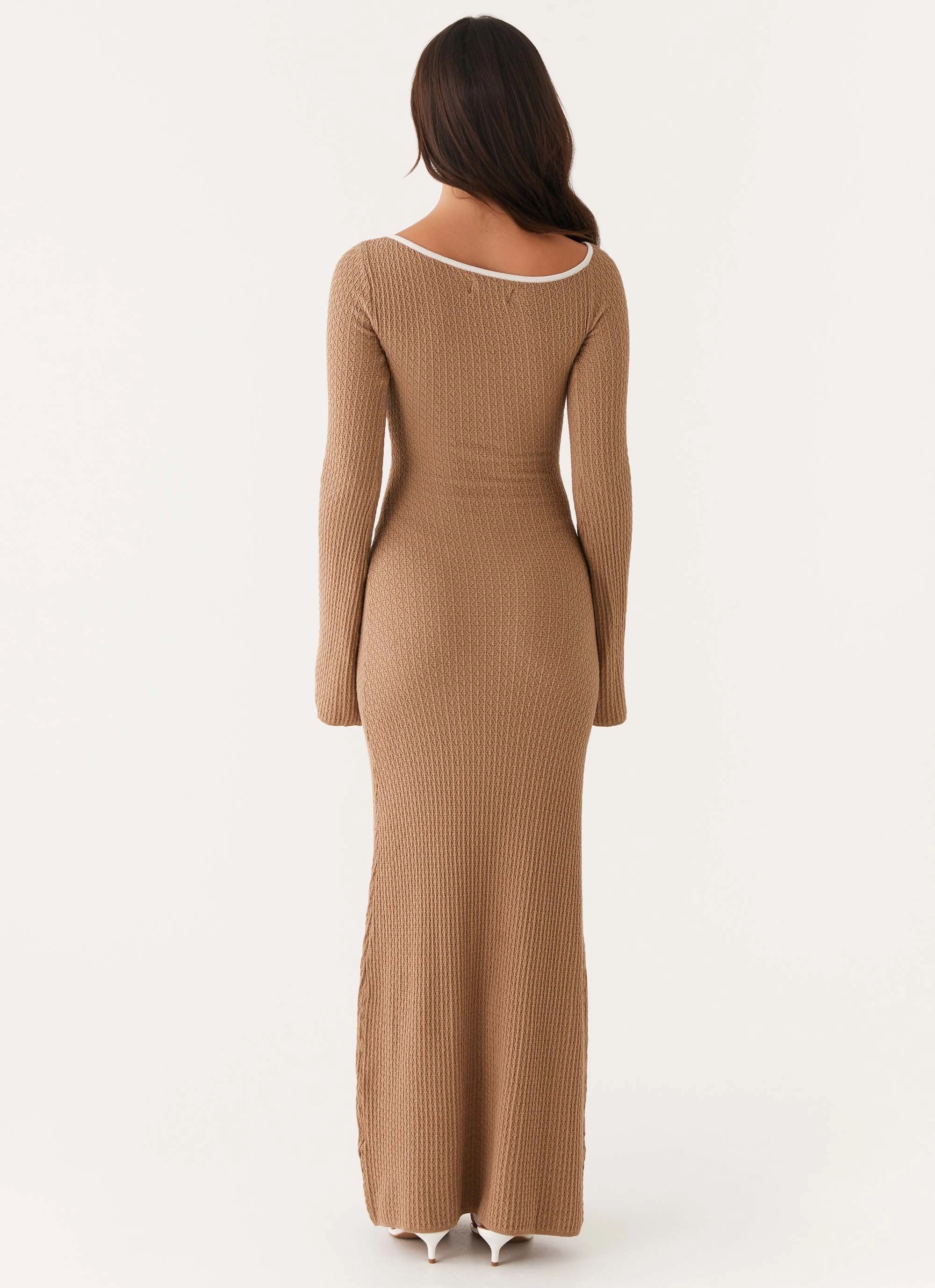 Lounge Vibes Hilary Crochet Maxi Dress - Tan