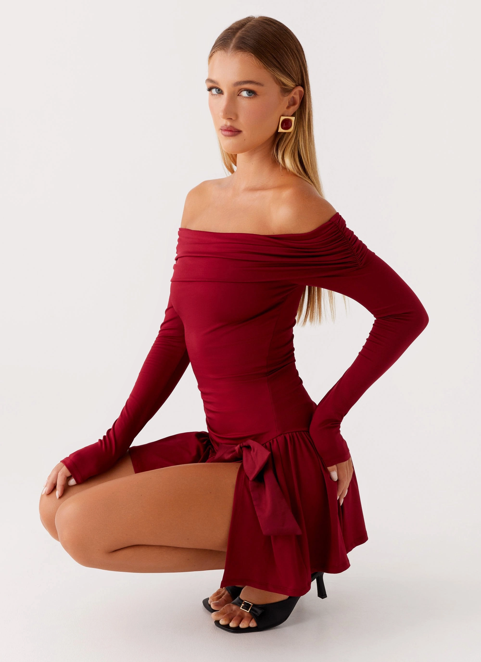 Linen Vibe Grazia Mini Dress - Red