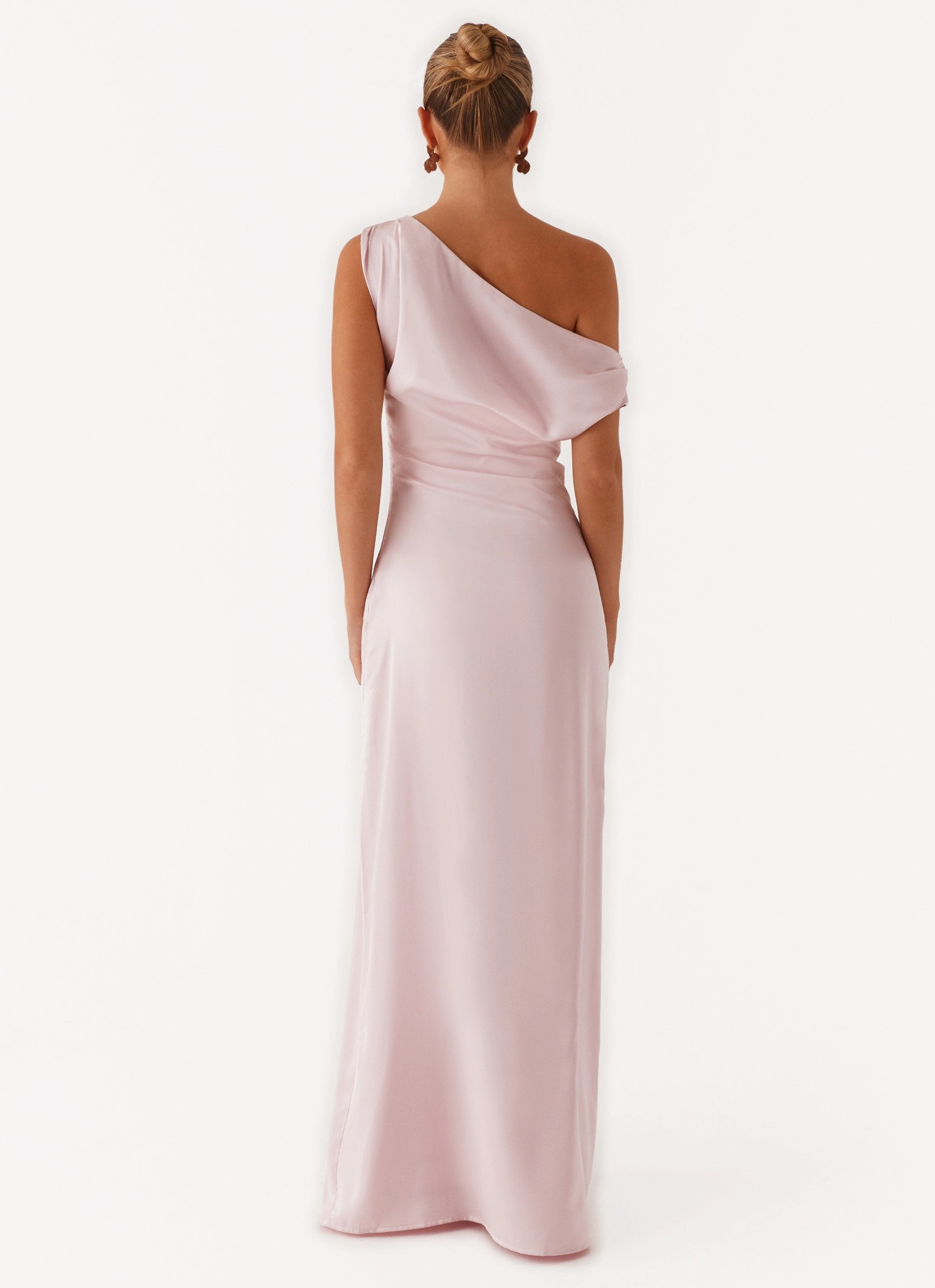 Heart Of Glass Satin Maxi Dress - Pink Timeless Waist Slimming Shape