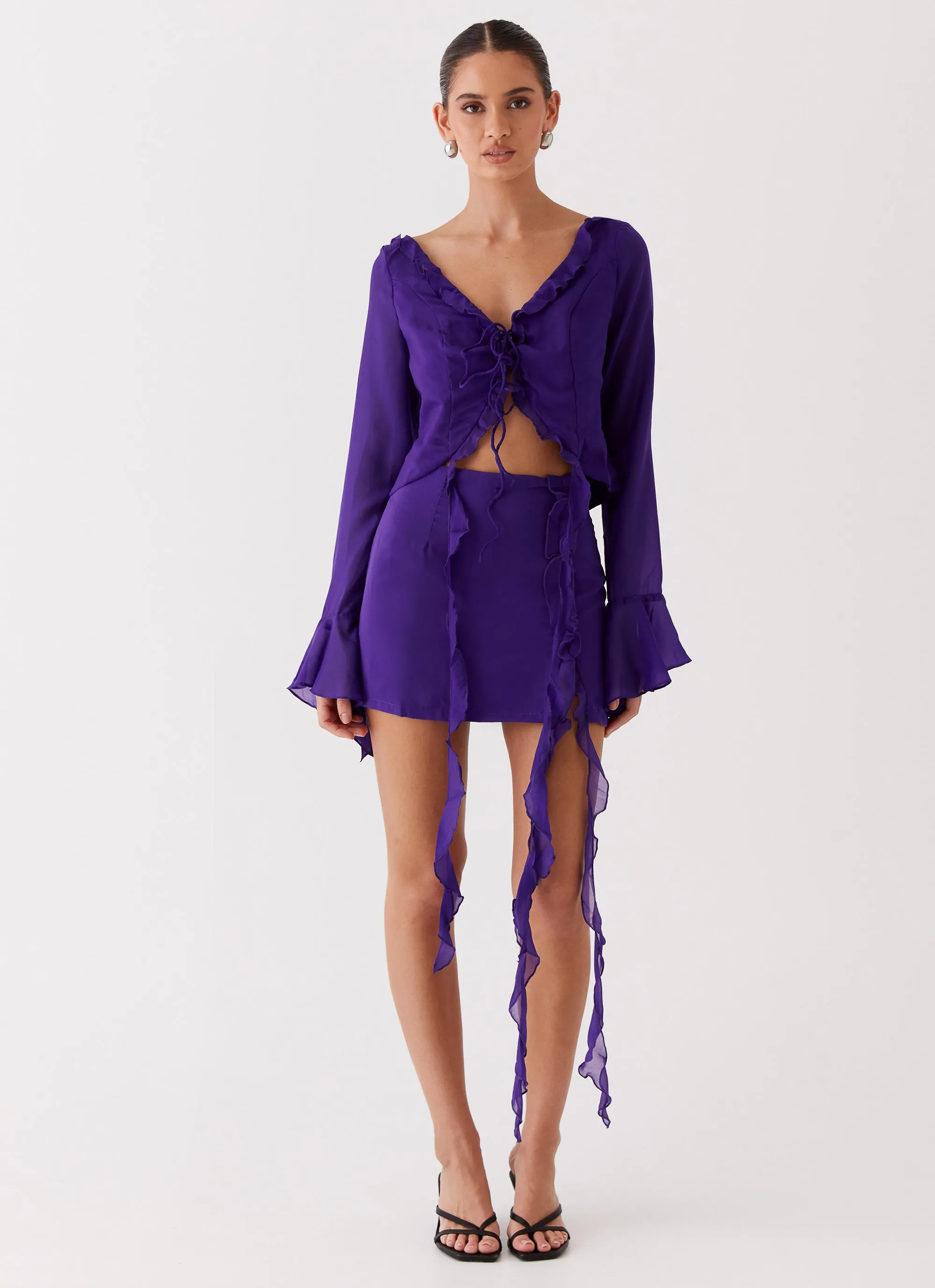 Split hem Smart Design My Favourite Part Mini Skirt - Violet