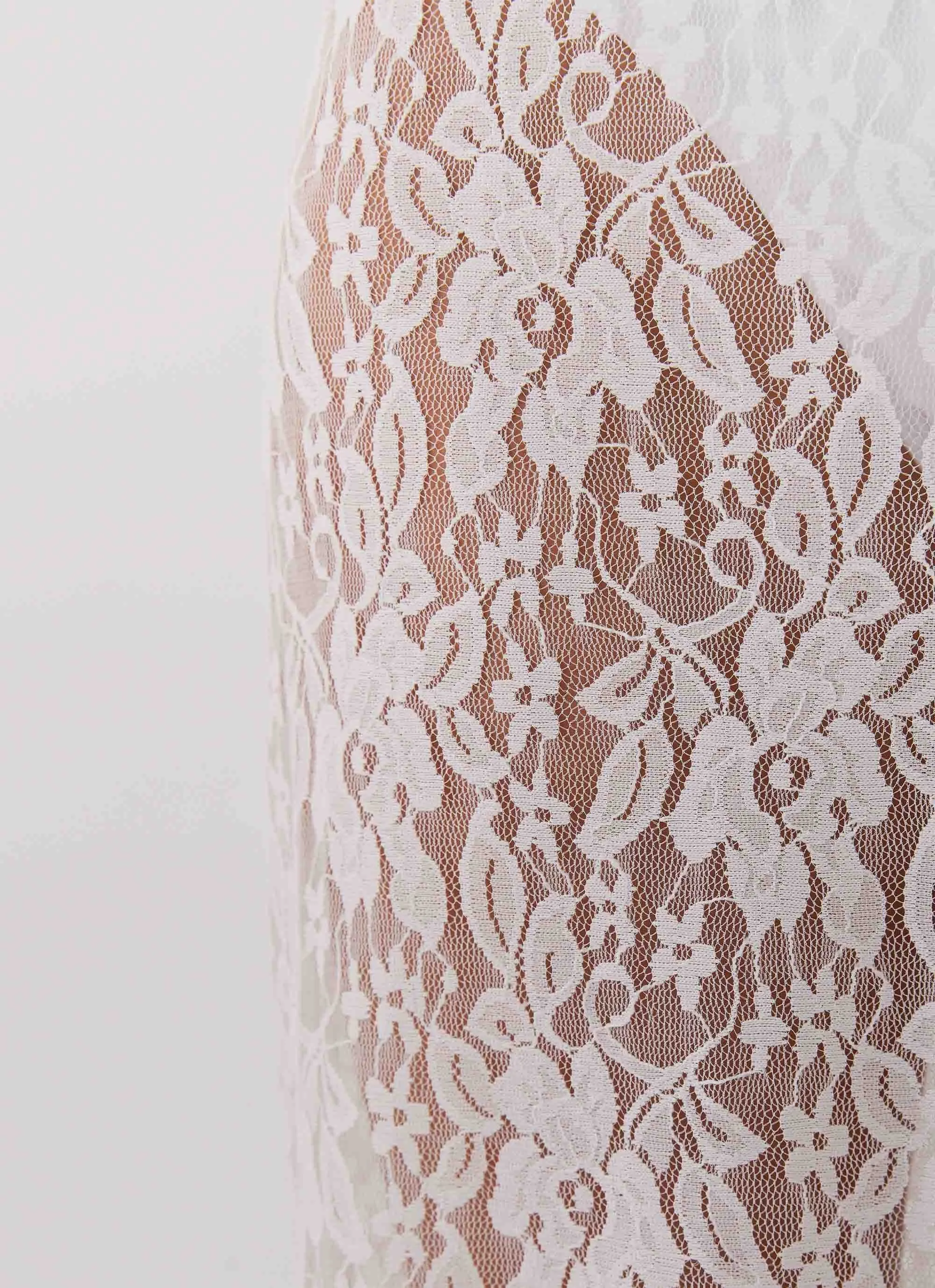 Sugar Sweet Lace Maxi Skirt - White Sustainable Fabric Layered Style