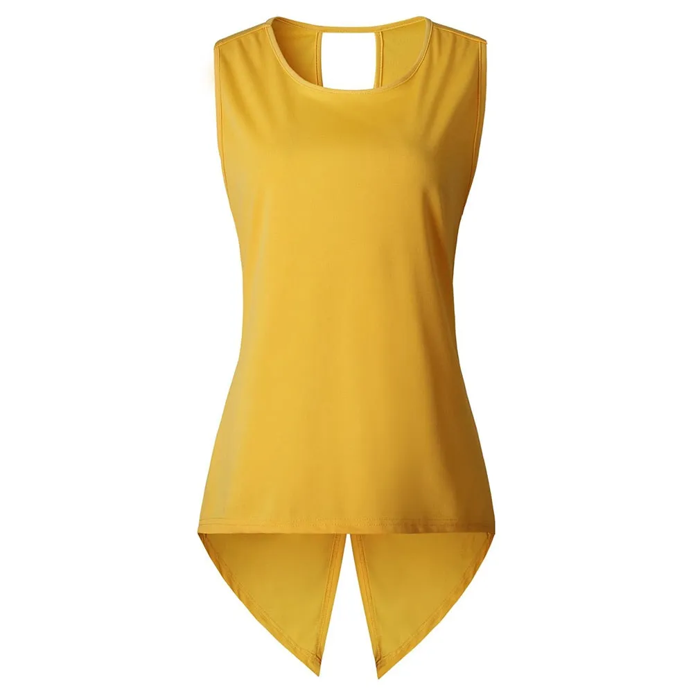 Summer Casual Ladies' Sleeveless O-neck Slim Chiffon Blouses