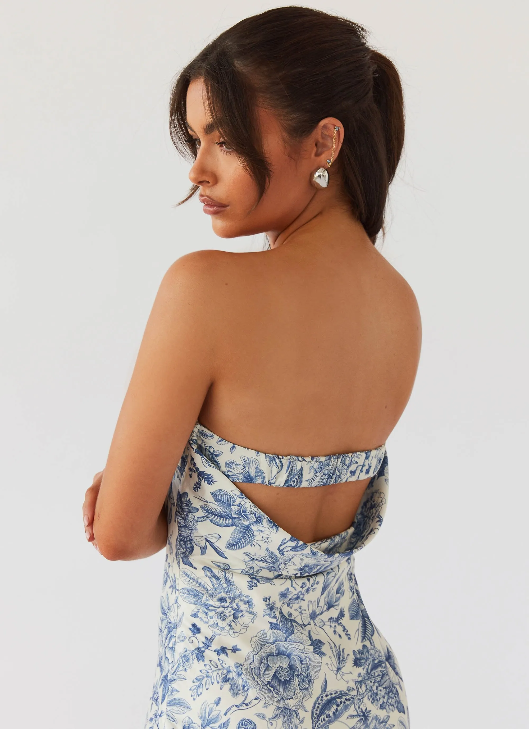 Summer Lover Maxi Dress - Blue Paisley Flexible Knit Street Style