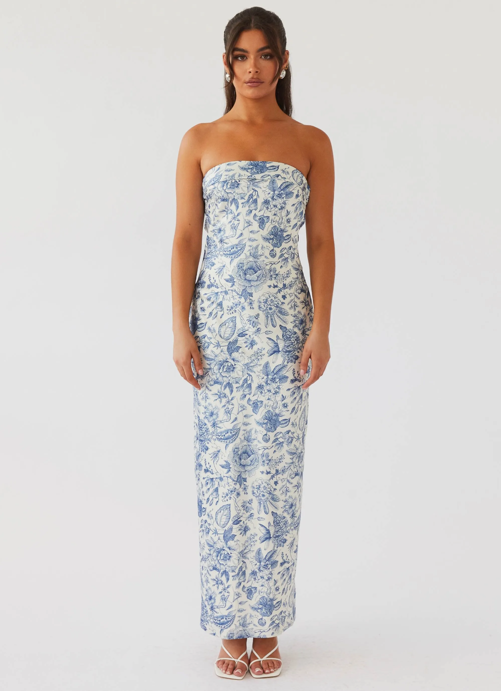 Summer Lover Maxi Dress - Blue Paisley Checkered Style Moisture Wicking Material