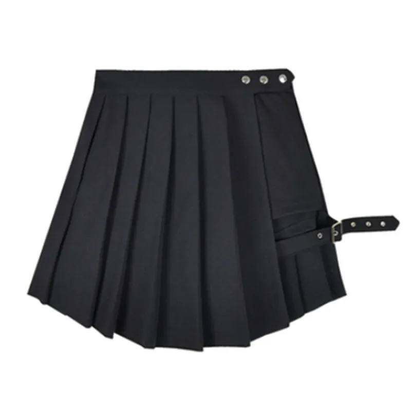 Summer Pleated Skirt Women High Waist A-Line Slim Look Hip Flattering All-Matching Chequered Niche ins Skirt