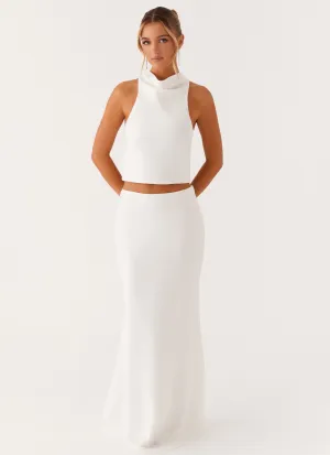 Summer Ready Mina Satin Maxi Skirt - White All Day Mina Satin Maxi Skirt - White