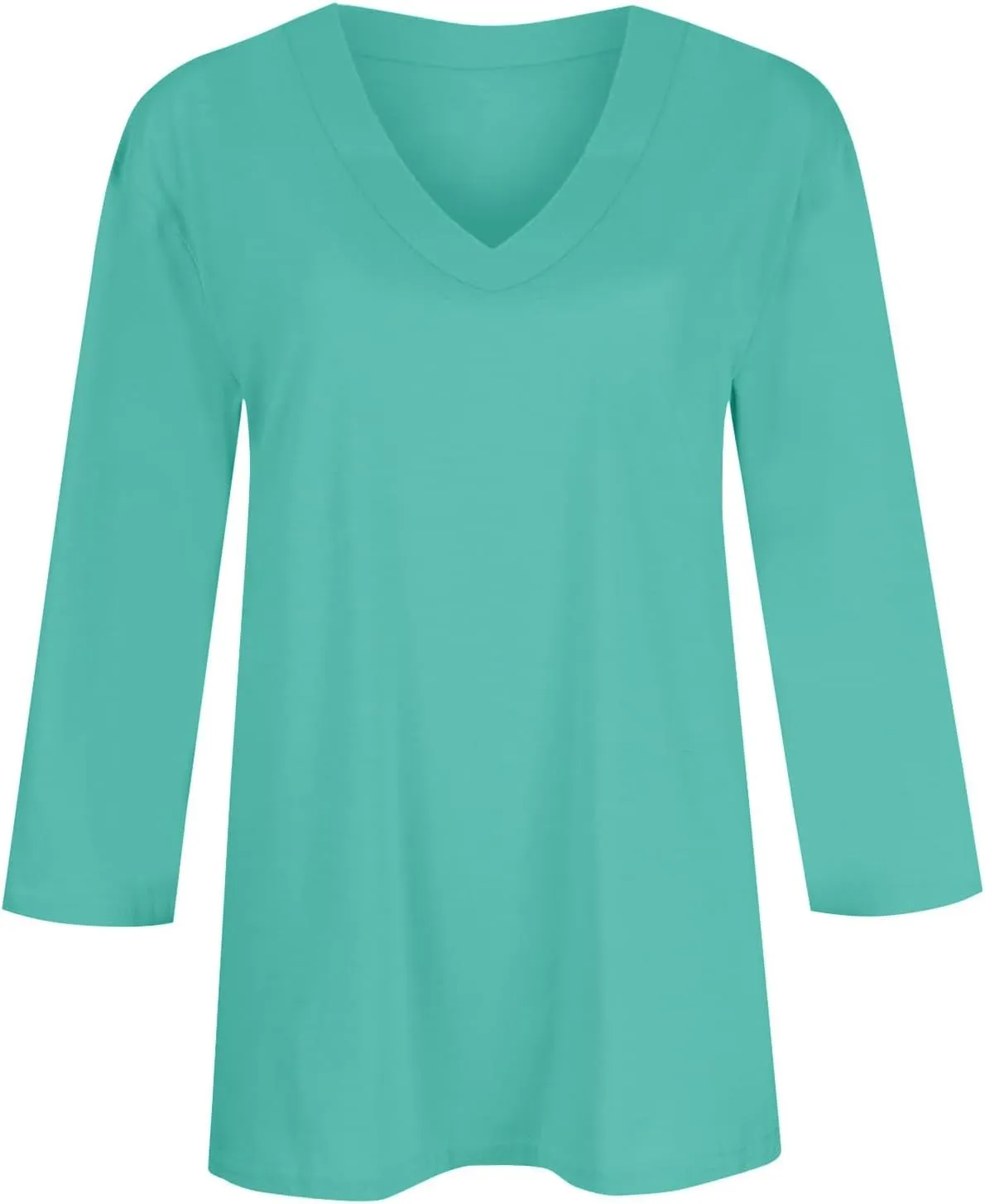 Summer Tops for Women 2025 Trendy 3/4 Sleeve V Neck Shirts Dressy Casual Plus Size Holiday Vacation Tunic Blouses