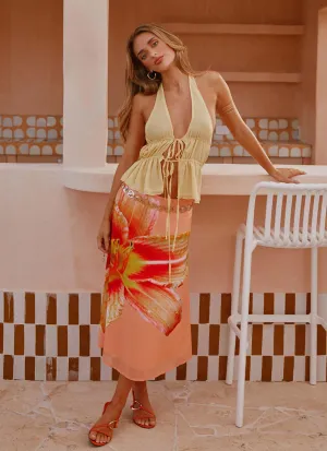 Summertime Midi Skirt - Orange Floral Resort Ready Summertime Midi Skirt - Orange Floral Secure Closure Washable fabric