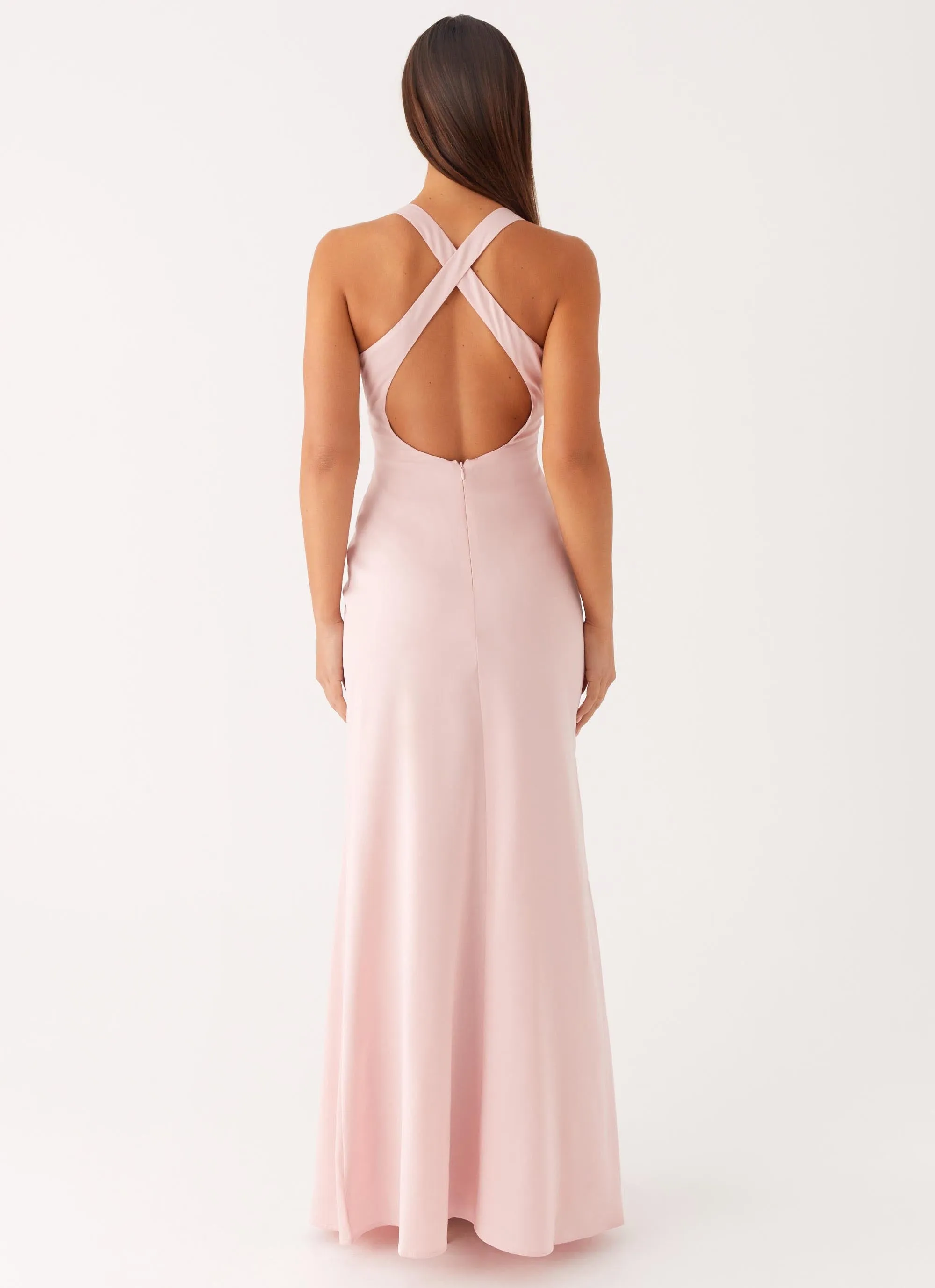 Urban Edge Desi Halterneck Maxi Dress - Pink