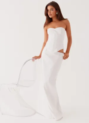 Jaslyn Maxi Skirt - White Relaxed Motion