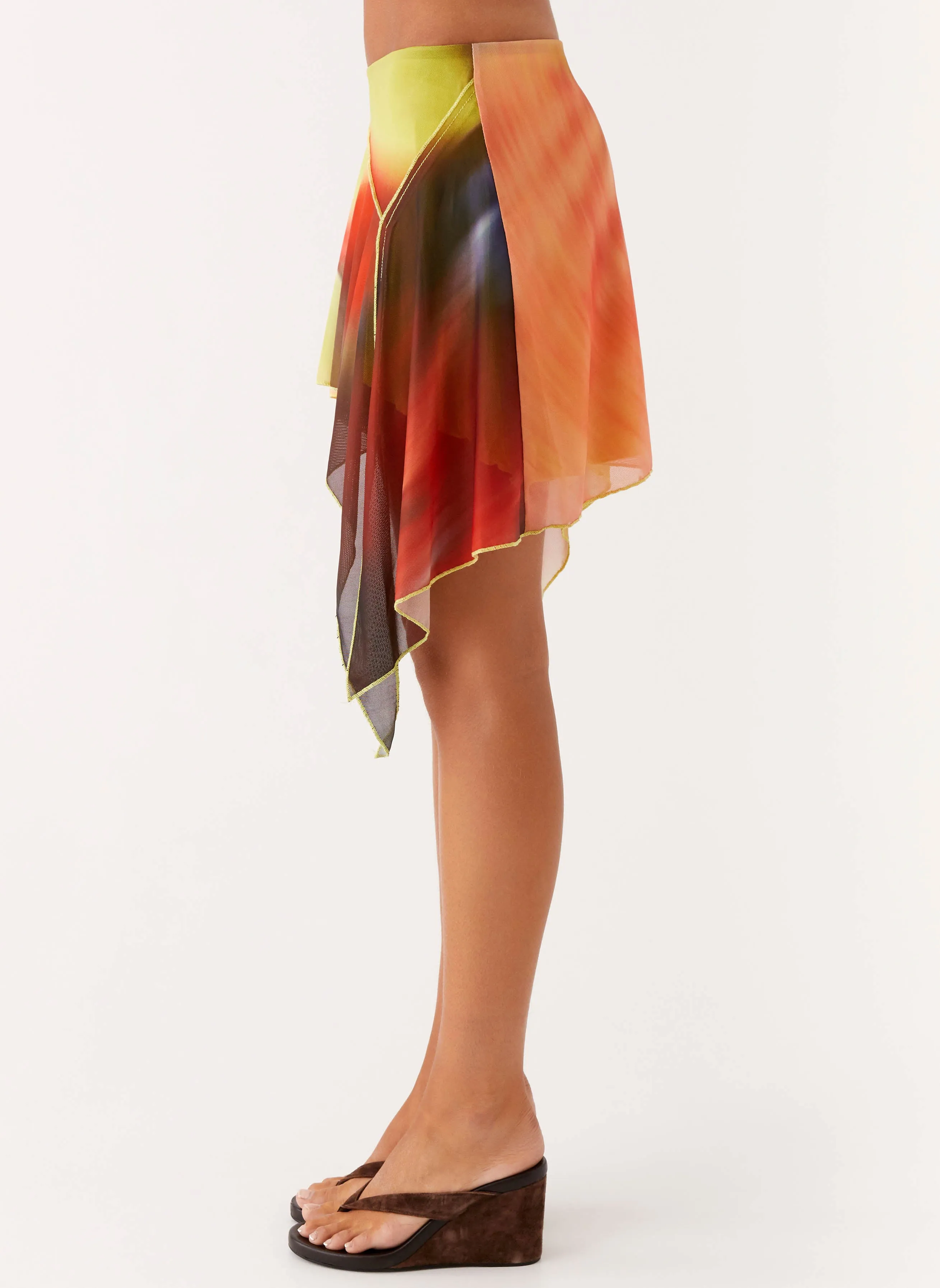 Lustra Mini Skirt - Moody Floral Outfit Details