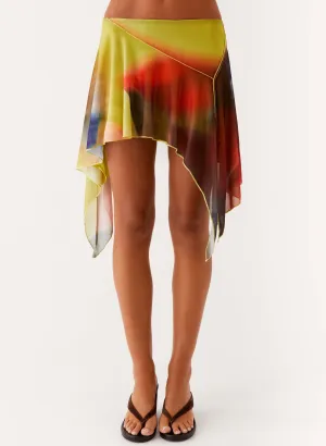 Lustra Mini Skirt - Moody Floral Contemporary Mood