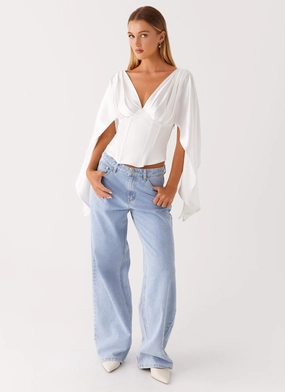 Sun Protective Cloth Jennifer Long Sleeve Corset - Ivory Active Blouse Light Fabric Jennifer Long Sleeve Corset - Ivory